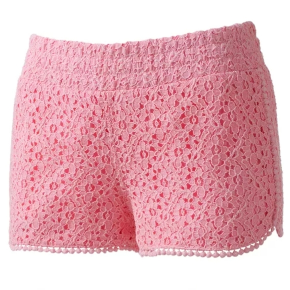 Tinseltown MD Pink Lace Shortie Shorts - Juniors - Picture 6 of 7